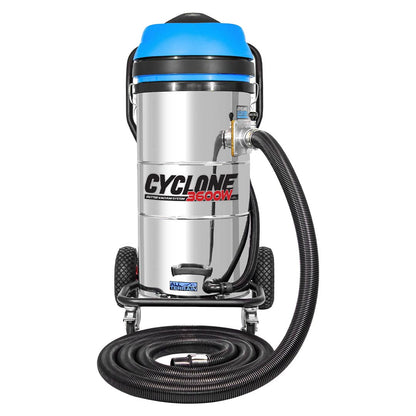 Cyclone II 3600W All-Terrain Gutter Vacuum - 27 Gallon Stainless Steel with 20 foot Carbon Clamping Poles & Bag