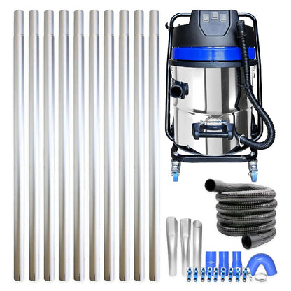 40ft (3 Story) Gutter Vacuum Cleaning System, 16 Gallon Classic Cyclone 3600 Watt, 3 Motor Vacuum (Bundle Discount) with 25ft Hose