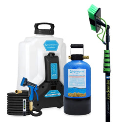 AquaSpray 4.2 Gallon Pro16 Backpack Water Tank & Pump, DI Resin Tank and Water fed Pole for Window and Solar Panel Cleaning