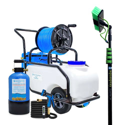 AquaSpray Rolling 16 Gallon Water Tank with DI Resin Tank and Waterfed Pole for Window and Solar Panel Cleaning