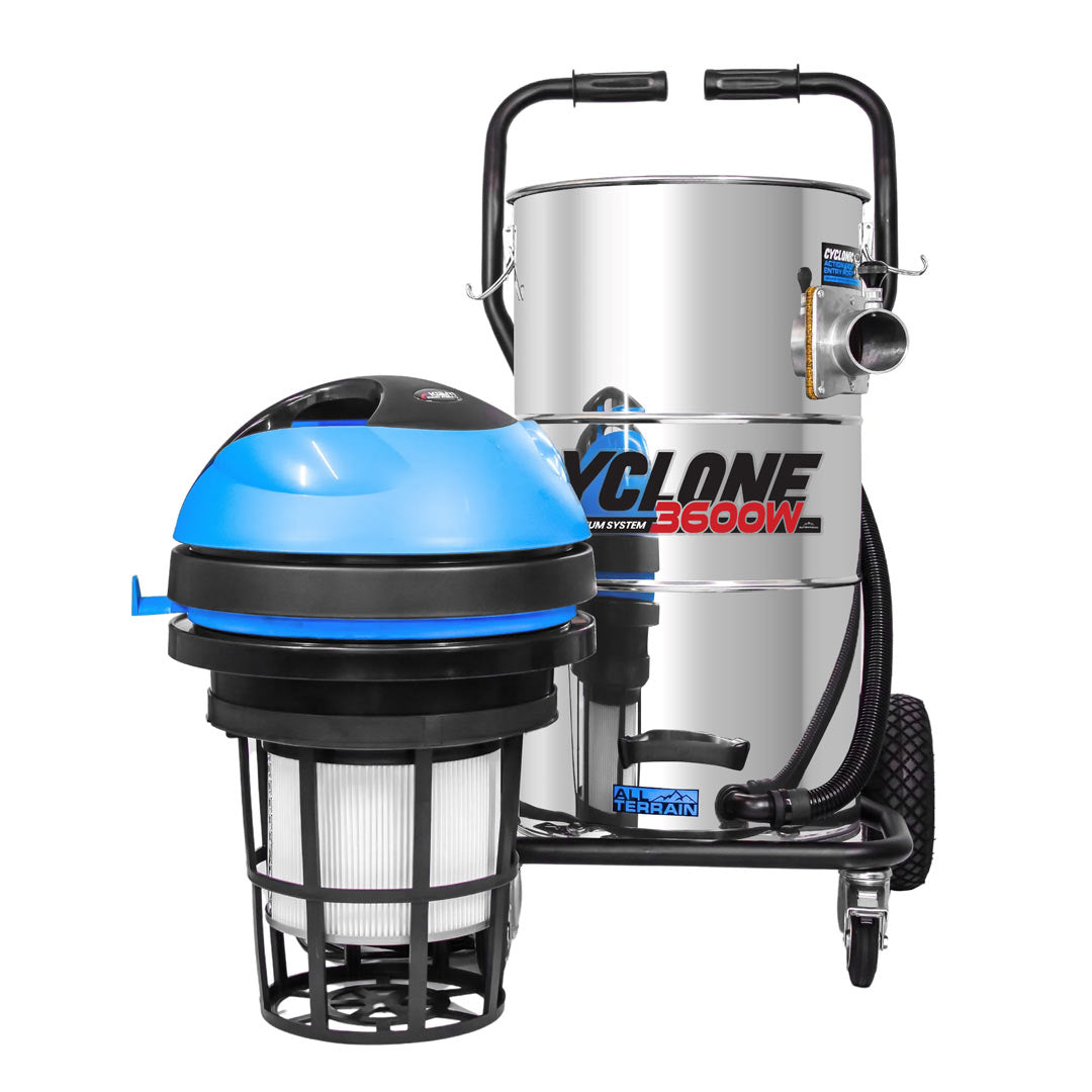 3600W Cyclone II Gutter Vacuum System - 27 Gallon, All-Terrain with 40 foot Carbon Clamping Poles and Durable Bag