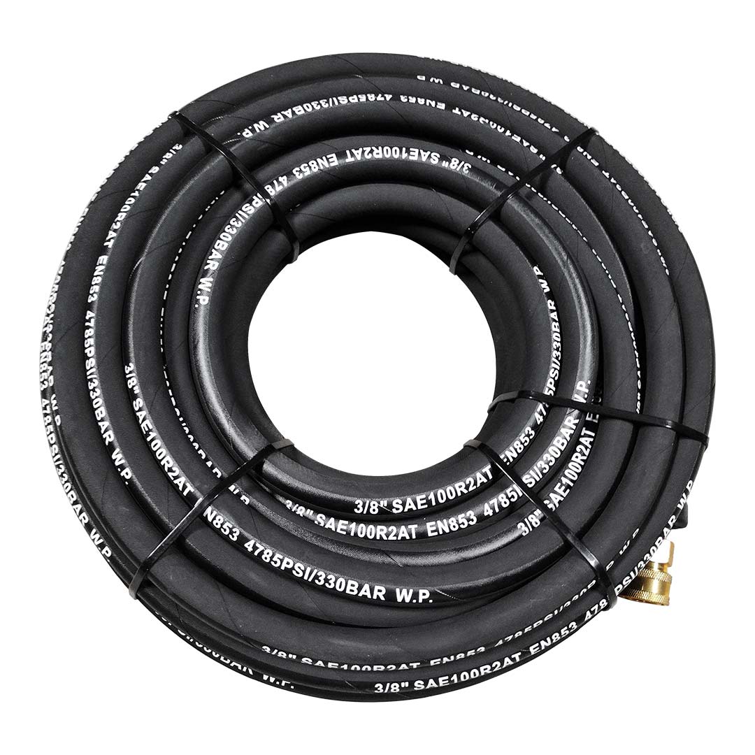 50 Feet Pressure Washer Hose, Heavy Duty, 4000 PSI, 3/8 inch male to quick connector, double braided