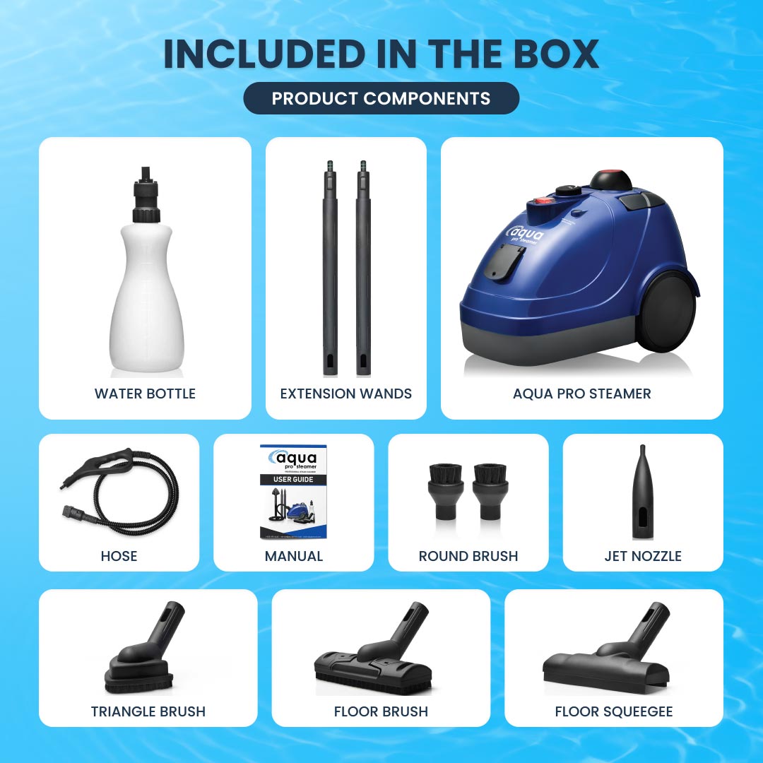 GRADE A Aqua Pro Steamer - Multi-Purpose Steam Cleaner with FREE Accessory Storage Bag