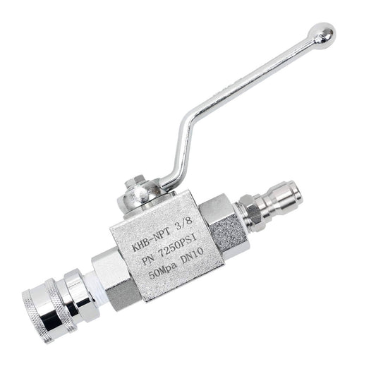 Quick Connect Shut Off Ball Valve for Pressure Washers, 3/8 Inch