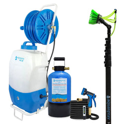 AquaSpray Rolling 5.2 Gallon Water Tank with DI Resin Tank and Waterfed Pole for Window and Solar Panel Cleaning