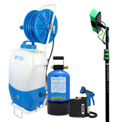 AquaSpray Rolling 5.2 Gallon Water Tank with DI Resin Tank and Waterfed Pole for Window and Solar Panel Cleaning