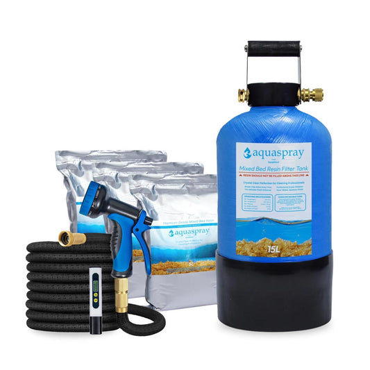 4-Gallon Deionizing Resin Tank with Adjustable Sprayer, Hose, and TDS Meter