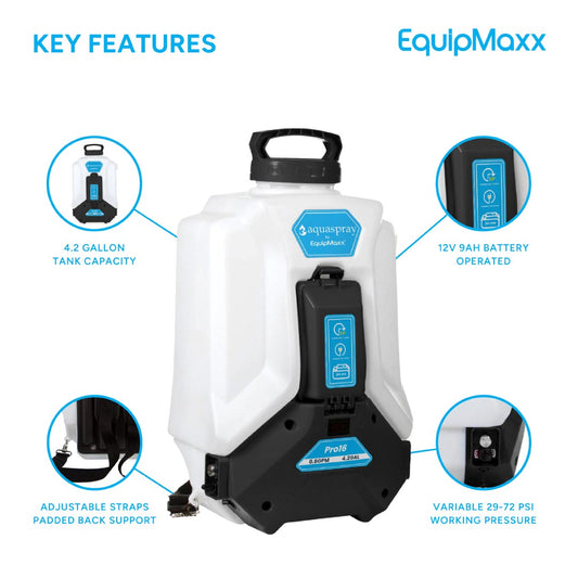 AquaSpray 4.2 Gallon Backpack Water Tank & Pump and DI Resin Tank for Waterfed Pole for Window and Solar Panel Cleaning