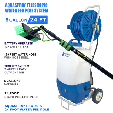 27' Water-Fed Pole Kit (150' Hose Reel)