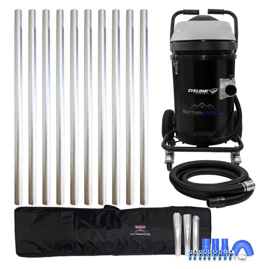 20 Gallon Cyclone II 3600W Polypropylene Gutter Vacuum with 40 Foot Aluminum Poles and Bag