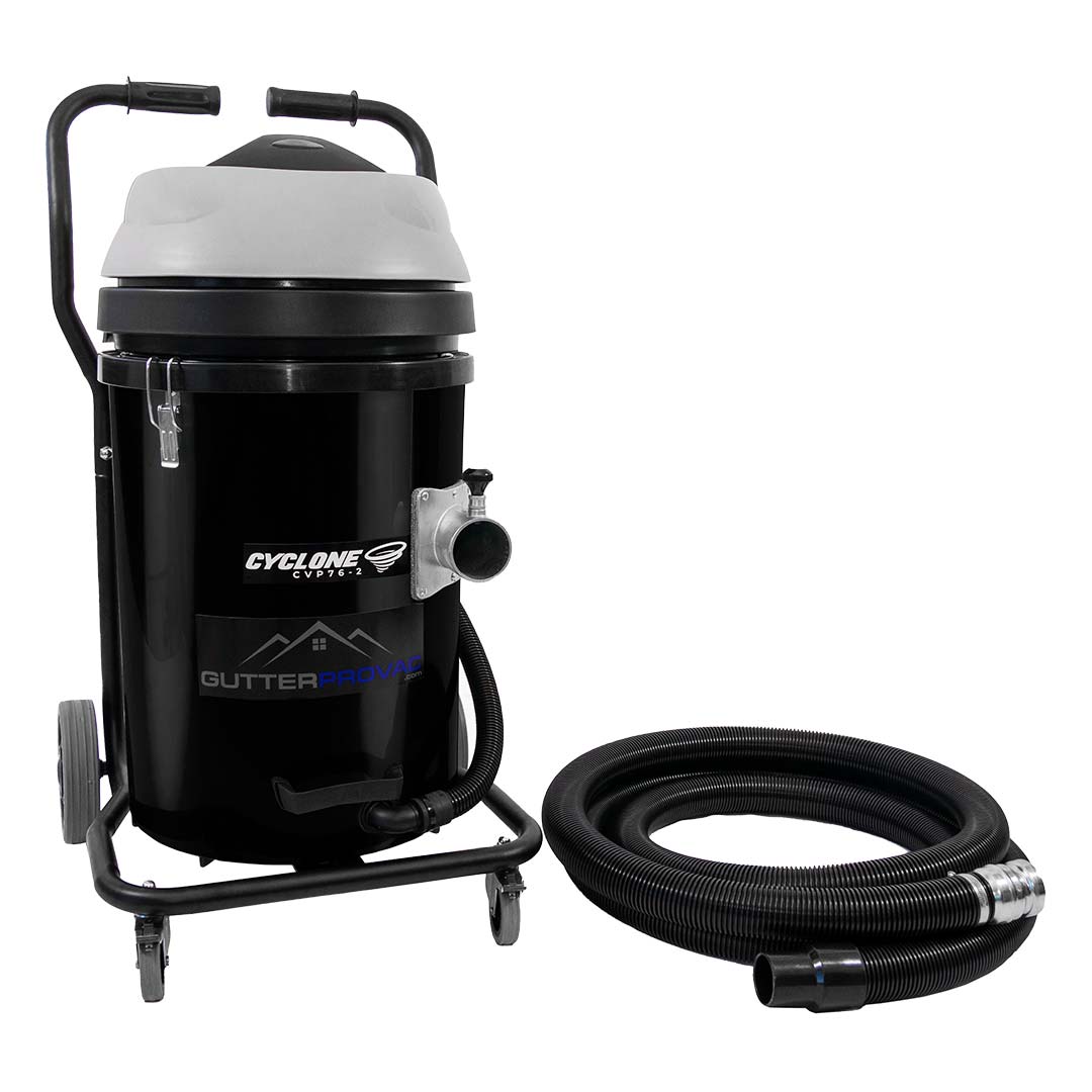 20 Gallon Cyclone 2400W Polypropylene Domestic Gutter Vacuum with 20 Foot Aluminum Poles and Bag